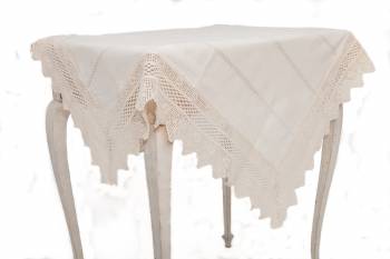 Napron Valentini Bianco din bumbac 100 PR103 50x150 cm 