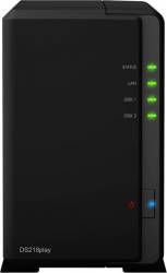 NAS Synology DiskStation DS218play, 1GB RAM, 2-Bay, 2 x USB3.0, 1 x GbE LAN, Black