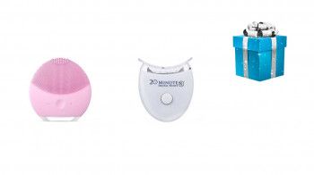 Pachet de albire a dintilor MAN-20 Minutes Dental White + Dispozitiv de curatare faciala 5 viteze Acumulator hipoalergenic + Cadou 