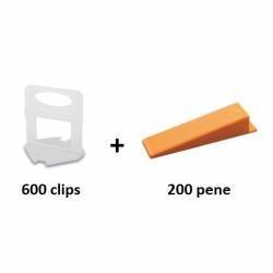 Pachet sistem de nivelare INTERMEDIAR - 600 clips - 2mm 200 pene 