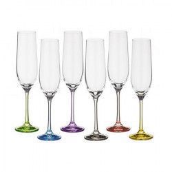 Pahare BOHEMIA CRISTAL RAINBOW pentru sampanie set 6 buc 190ml 