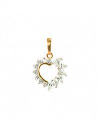 Pandantiv placat cu aur 14k cu element zirconiu PC-25 inima auriu