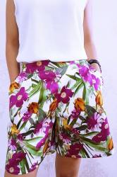 Pantaloni scurti de Dama Inflorati Marimea L 