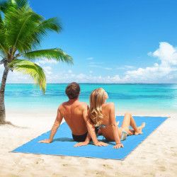 Patura tip plasa pentru plaja 150 x 200 cm albastru Beach Mat 