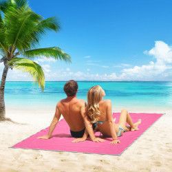 Patura tip plasa pentru plaja 150 x 200 cm roz Beach Mat 
