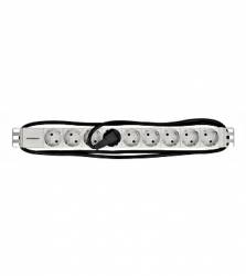 PDU pentru montaj in rack de 191U 9x Schuko 230VAC16A IP20 cablu de 3m Alb carcasa aluminiu
