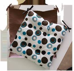 Pernuta pentru scaun cu doua fete cafea cu buline 45x45cm MN0198497 