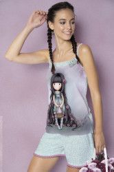Pijama dama cu maiou Gorjuss - Rosebud scurta bumbac XS 