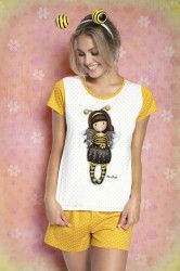 Pijama dama cu tricou Gorjuss - Bee Loved scurta bumbac S 