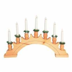 Piramida decorativa cu lumanari 7 becuri 230V suport lemn Home 