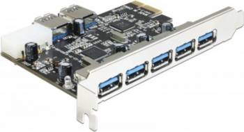 Placa PCI Express cu 5 porturi externe + 2 interne USB 3.0 