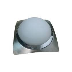 Plafoniera Patrata Saten Large 2X60W E27 Geam-Metal 