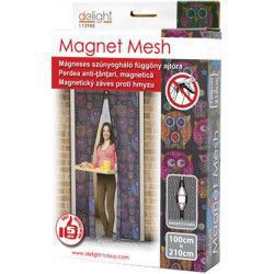 Plasa anti-tantari pentru usa Delight 11398E inchidere magnetica 100x210 cm model bufnita 