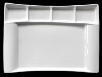 Platou 5 compartimente din portelan 32x23cm Colectia MILANO 