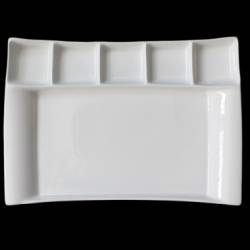 Platou 6 compartimente din portelan 37x26cm Colectia MILANO