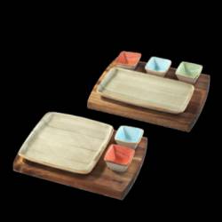 Platou lemn pentru servit cu doua fete BONNA ACACIA 40x27x1 8cm 