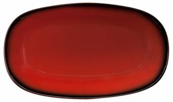 Platou oval GURAL colectia MARMARIS-BLACK RED 24x14cm
