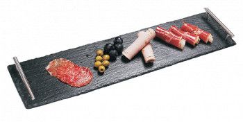 Platou servire RAKI piatra ardezie dreptunghiular manere 60 x15xh0 5cm 