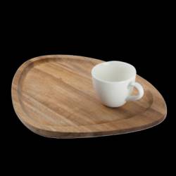 Platou triunghi lemn pentru servit cafea BONNA ACACIA 34x15cm 