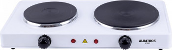 Plita Albatros AP26B 2 zone de gatit 2500 W Termostat reglabil Alb 