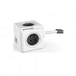 Power cube design multipriza alb Schrack 4 prize si 2 iesiri USB 