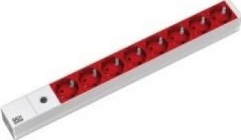 Prelungitor Bachmann 8 prize schuko cu siguranta 10A+ kit de rac 