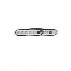 Prelungitor cu 8 prize Schuko Schrack c-On/Off profil aluminiu alb 