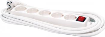 Prelungitor cu protectie Spacer 5 prize 3m PP-5-30 Alb 