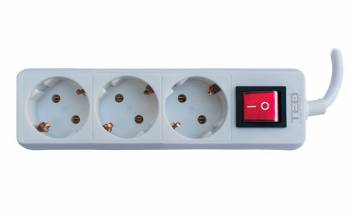 Prelungitor 1.5 metri 3 prize schuko cu intrerupator alb cablu 3 x 1mm TED Electric 