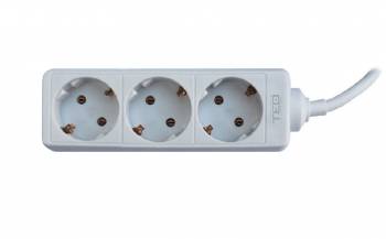 Prelungitor 3 prize 5 metri schuko cu cablu de 3 x 1.5mm alb TED Electric 