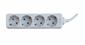 Prelungitor 4 prize 1.5 metri schuko cu cablu de 3 x 1mm alb TED Electric 