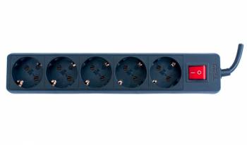 Prelungitor 5 metri 5 prize schuko cu intrerupator negru cablu 3 x 1.5mm TED Electric 