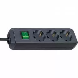 Prelungitor cu priza multipla 3 posturi 1.5m Switch Eco-Line Brennestuhl
