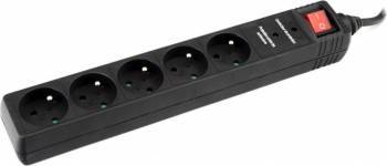 Priza cu protectie Gembird Energenie cu 5 socketuri tip Francez Indicator LED 1.5m Negru 