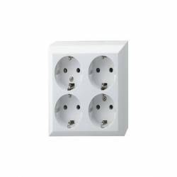 Priza de retea cu impamantare 230V IP20 de interior 4 socluri Home 