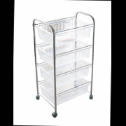 Raft cromat 4 nivele cu roti 28x90x15cm 