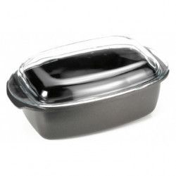 Roaster tava adanca pentru copt ANTIK ARS 48x25x20cm-10l cu capac sticla 