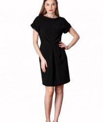 Rochie neagra cu manecile cazute Emilia