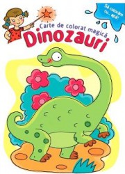 Sa coloram cu apa. Carte de colorat magica Dinozauri