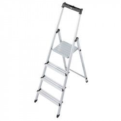 Scara dubla cu trepte pe o parte din aluminiu Krause Monto Solidy 2.85 m inaltime lucru 4 trepte pliabila 