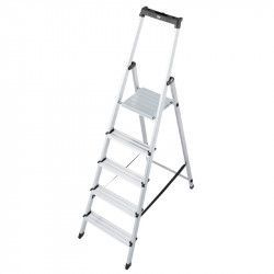 Scara dubla cu trepte pe o parte din aluminiu Krause Monto Solidy 3.05 m inaltime lucru 5 trepte pliabila 