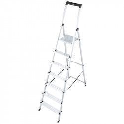 Scara dubla cu trepte pe o parte din aluminiu Krause Monto Solidy 3.50 m inaltime lucru 7 trepte pliabila 