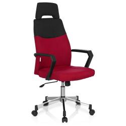 Scaun directorial QMOBILI FOCUS HI Bordo stofa tetiera neagru mecanism TILT brate PP fixe 