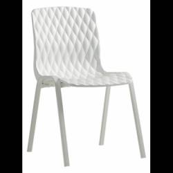 Scaun terasa ROYAL din polipropilen cu fibra de sticla alba 52x50xh83cm 