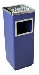 Scrumiera exterioara pentru hotel cu cos gunoi 24x24xh62cm albastra 