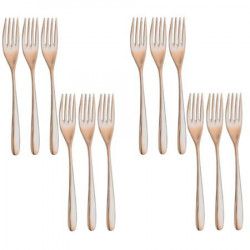 Set 12 furculite desert otel inoxidabil 18 10 INOXRIV NOVECENTO PINK GOLD 