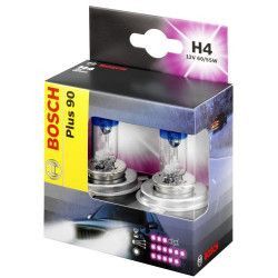 Set 2 Becuri auto cu halogen pentru far Bosch H4 Plus 90 12V 60/55W 