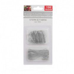 Set 200 carlige sarma solida 82 mm pentru suspendarea bomboanelor si podoabelor de pom de Craciun argintiu 