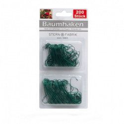 Set 200 carlige sarma solida 82 mm pentru suspendarea bomboanelor si podoabelor de pom de Craciun verde inchis 