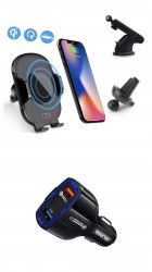 Set buc Incarcator Masina Automatic Sensor fast wireless chargers universal 10W + 1 Incarcator auto Fast 12v/3.5A 